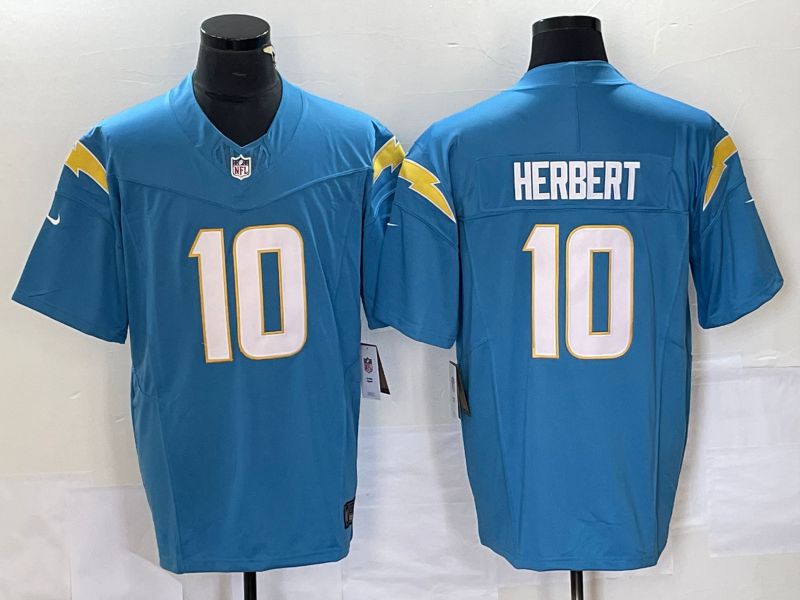 Men Los Angeles Chargers #10 Herbert Blue 2023 Nike Vapor Limited NFL Jersey style 2->san francisco 49ers->NFL Jersey